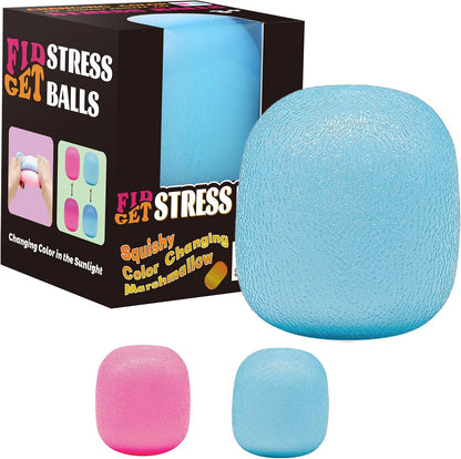 Fidget Toys Stress Balls for Kids & Adults - Changes Color in The Sun -Slow Rise Dough Ball - Fidgets for Classroom - Squishy Fidget Toys Stretchy Squeeze Stress Relief Balls for Anxiety (Dough Blue) - US 5616