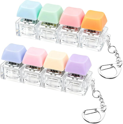 2 PCS Keyboard Fidget Toy, Keyboard Fidget Keychain 4-in-1 Keyboard Decompression Button Finger Clicker Toys, Button Stress Relief Fidget Gifts to Relief Stress (Purple Blue Pink Orange) - US 1172