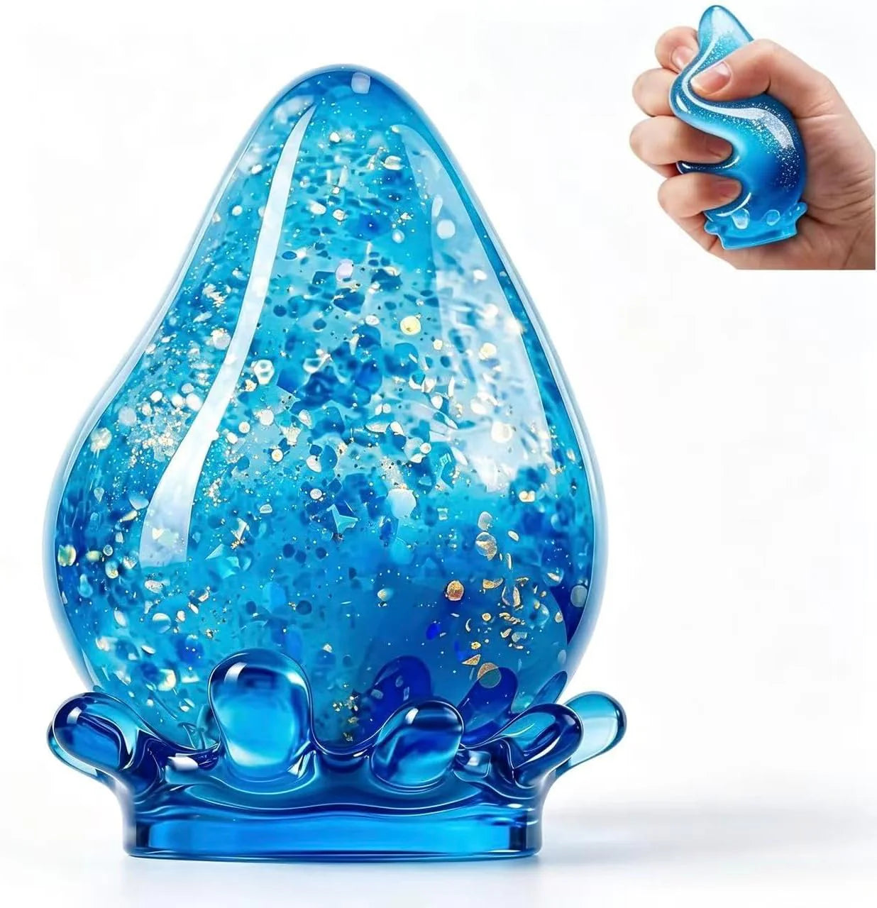 Water Drop Squeeze Squishies, Dream Squishy Drop Squishy Stress Ball,Drop Gifts for Anxiety Relief Office Easter Birthday (Blue) - US 8924