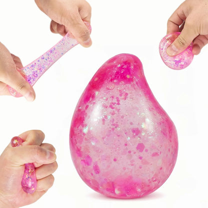 Pink Drop Squishies Sugar Stress Ball, Soft Slow Rise Sugar Fidget Toy, Squishy Squeeze Sensory Stress Ball Fidget Toy for Relaxing, Quiet Classroom Prizes & Easter Basket Stuffers - US 5722