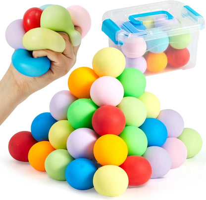 JOYIN 24 Pack Slow Rising Stress Balls, Squishy Sensory Fidget Toys, Hand Therapy Balls for Anxiety Relief, Classroom Prize Box Toys for Kids, Goodie Bag Stuffers, Party Favors - US 6338