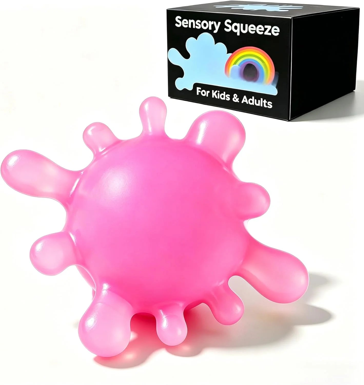 1 Pack Fidget Toys Stress Balls for Kids, Splat-Tastic Squishy Toy, Stress Splat Toy, Squishies Anxiety Stress Relief, Ice Squishy Stress Sensory Cube Malt Sugar Balls with Autism (Purple) - US 4085