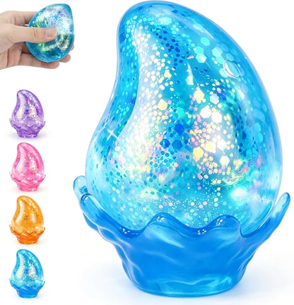 Squishy Stress Balls,Cube Squishies Anxiety Stress Relief Ice Squishy Malt Sugar Balls,Soft Sensory Calming Toys for Kids Teens, Party Favors & Classroom Prizes for Kids - Blue - US 9732