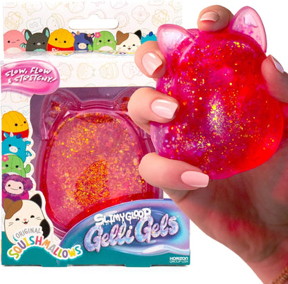 Original Squishmallows™ SLIMYGLOOP Pink Gelli Gels™, Slow Rising Sensory Squeeze Toy with Glitter, Gel Filled Fidget Toys - US 2587