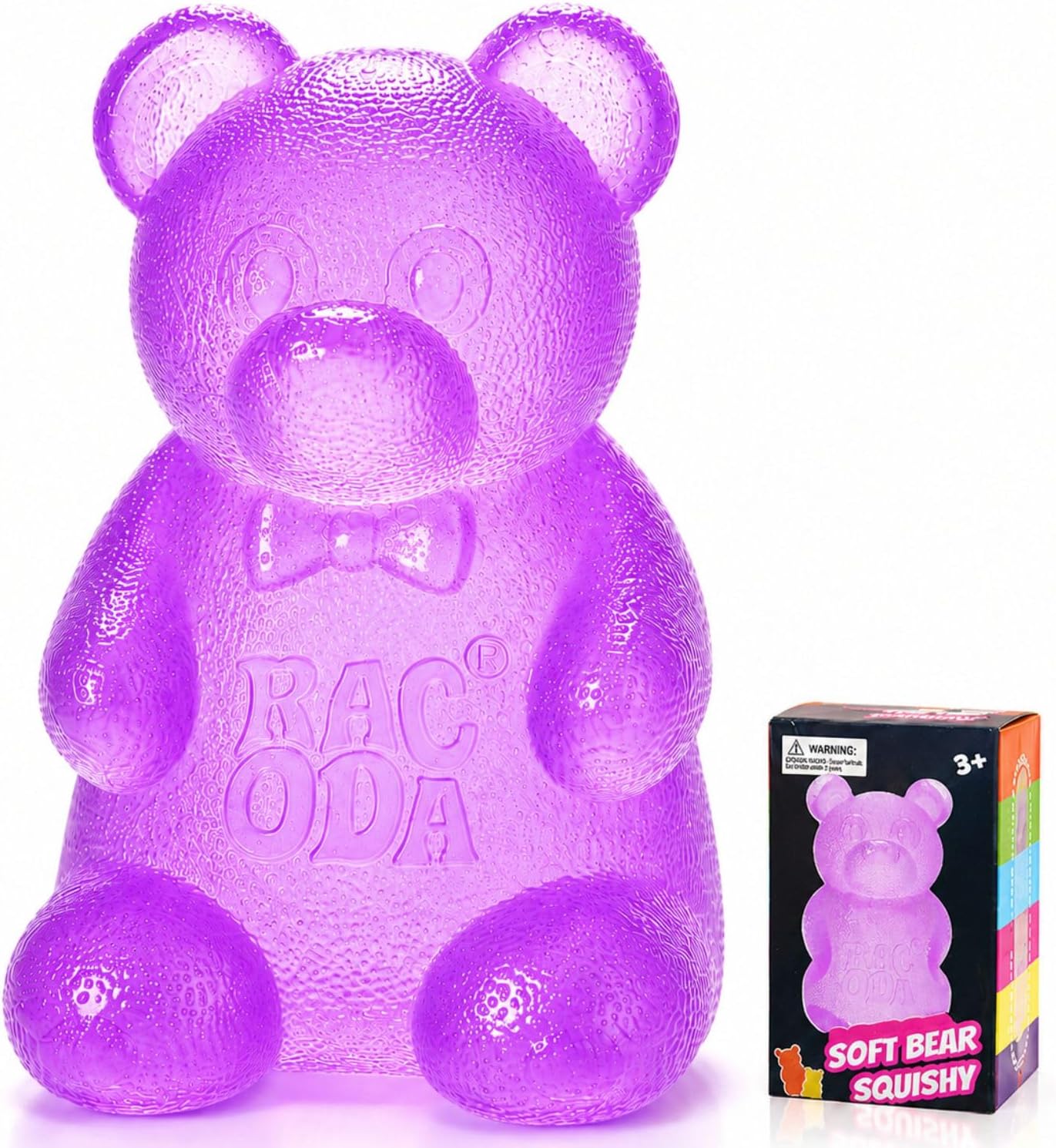 Gummy Bear Squishy, Sensory Fidget Toy Toys for Anxiety Stress Relief,Squishies Sensory Toy for Adults Kids Teens,Purple Stress Ball for Classroom Prize, Birthday Gifts Party Favors - US 4974