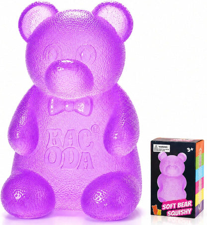 Gummy Bear Squishy, Sensory Fidget Toy Toys for Anxiety Stress Relief,Squishies Sensory Toy for Adults Kids Teens,Purple Stress Ball for Classroom Prize, Birthday Gifts Party Favors - US 4974