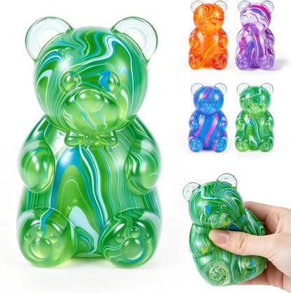 1Pc Gummy Bear Squishyies Fidget,Color Maltose Filled Squeeze Toys Slow Rising Squishy Stress Balls Adults Kids Party Favors,Classroom Prizes(Green) - US 6140